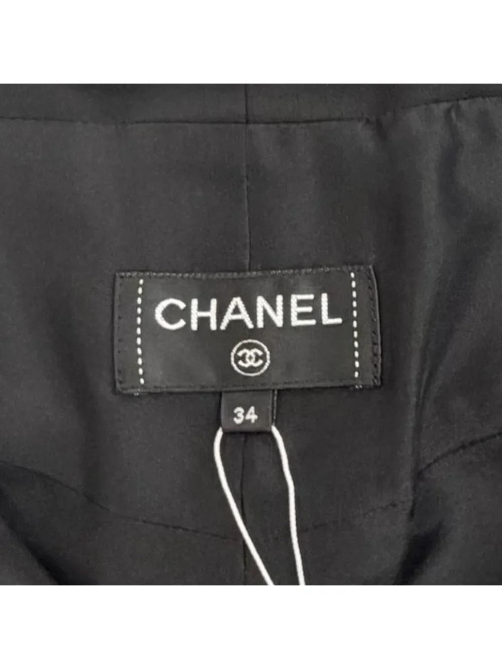 Chanel Cotton 100% CC Logo Anchor Button Wide Pants Black 34